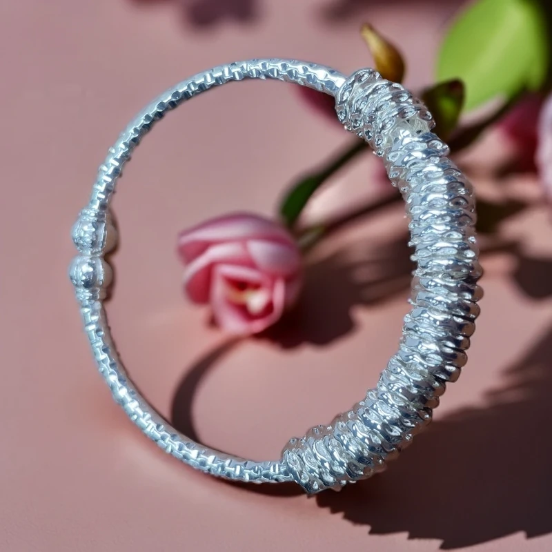 YZ042 盘缠银色精品手镯无礼盒3