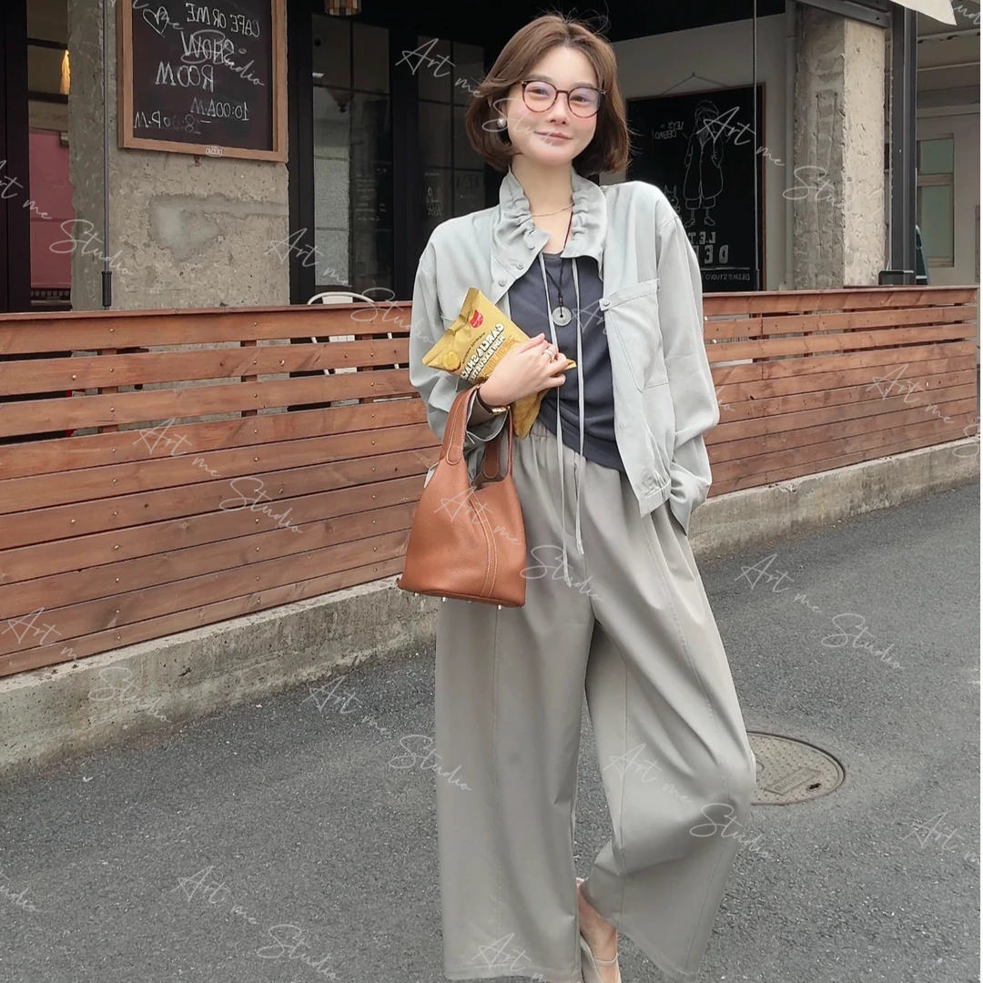 Artme瓜瓜呀【溜达裤随性超强包容三色松紧腰休闲阔腿裤】w1362j1