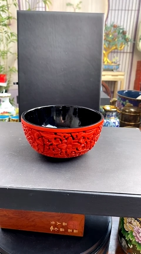 【闪购商品】非遗技艺 雕漆花卉碗