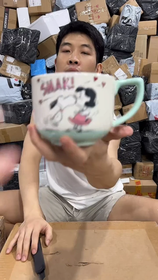 瓷片史努比亲吻早餐杯