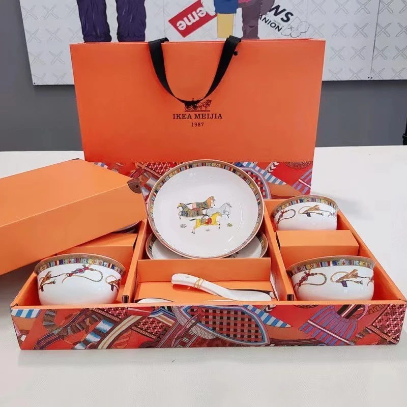 爱马橙高档家用陶瓷餐具套装zl