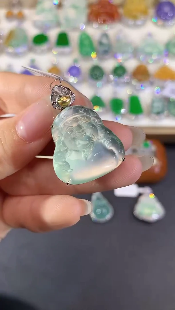 吊坠(不含链)18K金镶嵌翡翠28-米爷