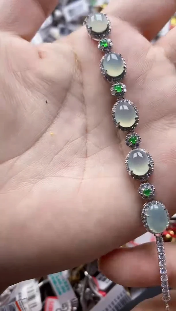 翡翠戒指银S925镶嵌4444      5