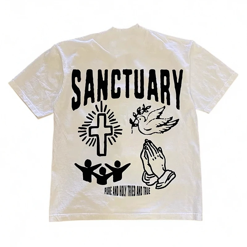 新疆棉！265g重磅纯棉正品！潮流宽松男女印花休闲夏季半袖T恤短袖