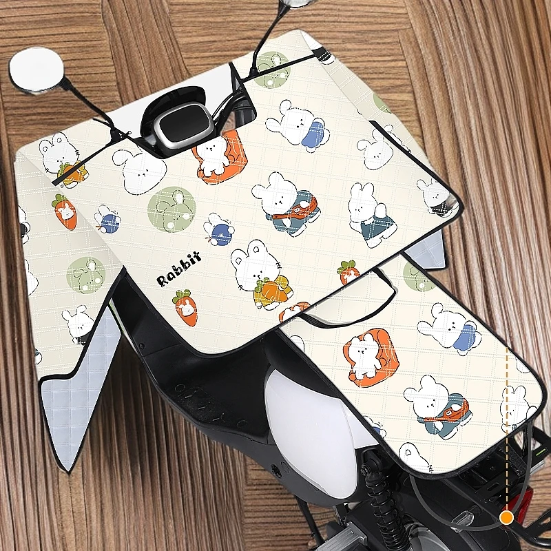 夏季电动车挡风被防晒防水骑行遮阳罩电瓶防风加绒通用