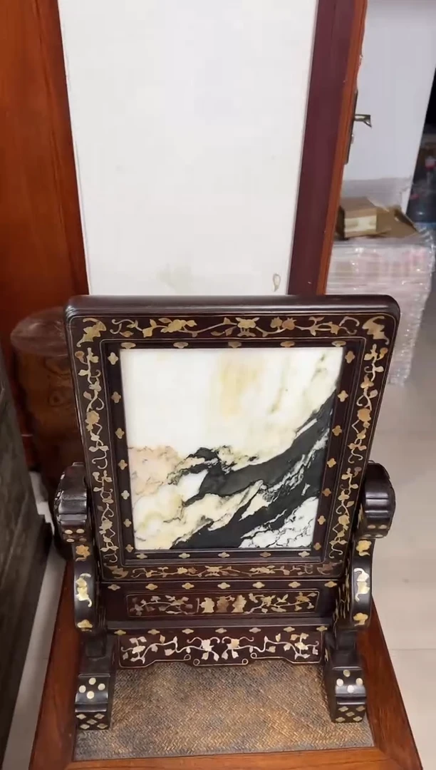 云石螺钿插屏1111