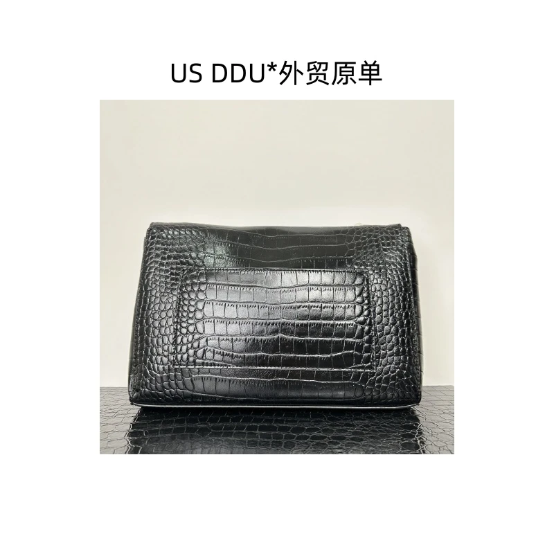 A4 凯特棕色内里时尚黑色真皮长款压纹鳄鱼纹皮钱包HC009-黑