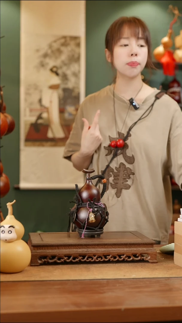 133号精品天然大漆工艺防渗内胆酒葫芦~