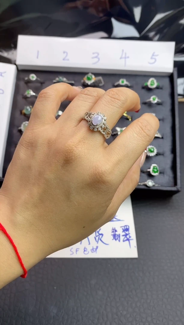 【闪购商品】翡翠戒指银S925镶嵌女士戒指