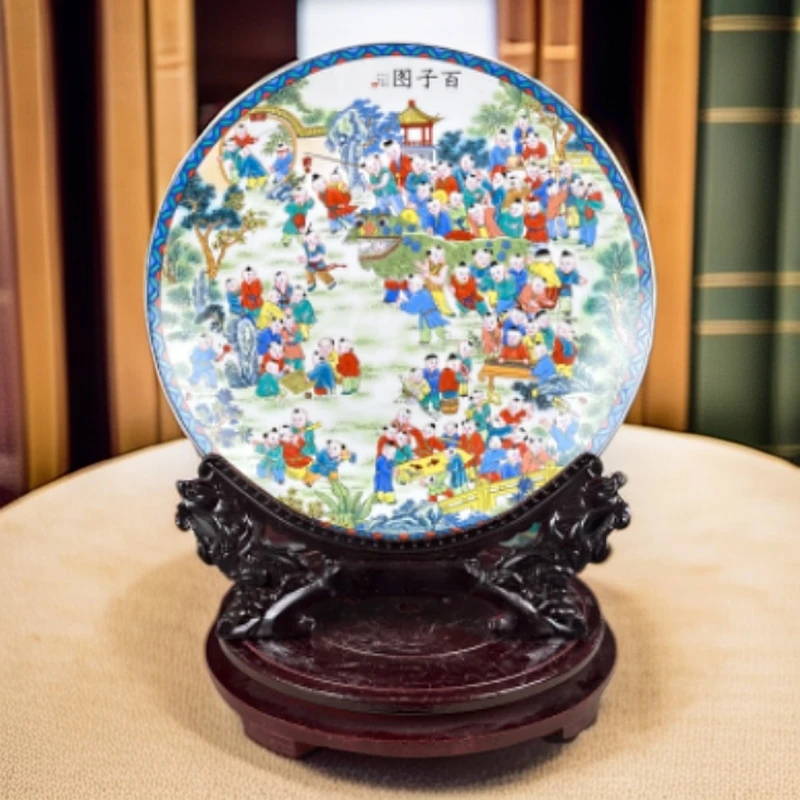 【景宝元陶瓷】景德镇百子图赏盘XD
