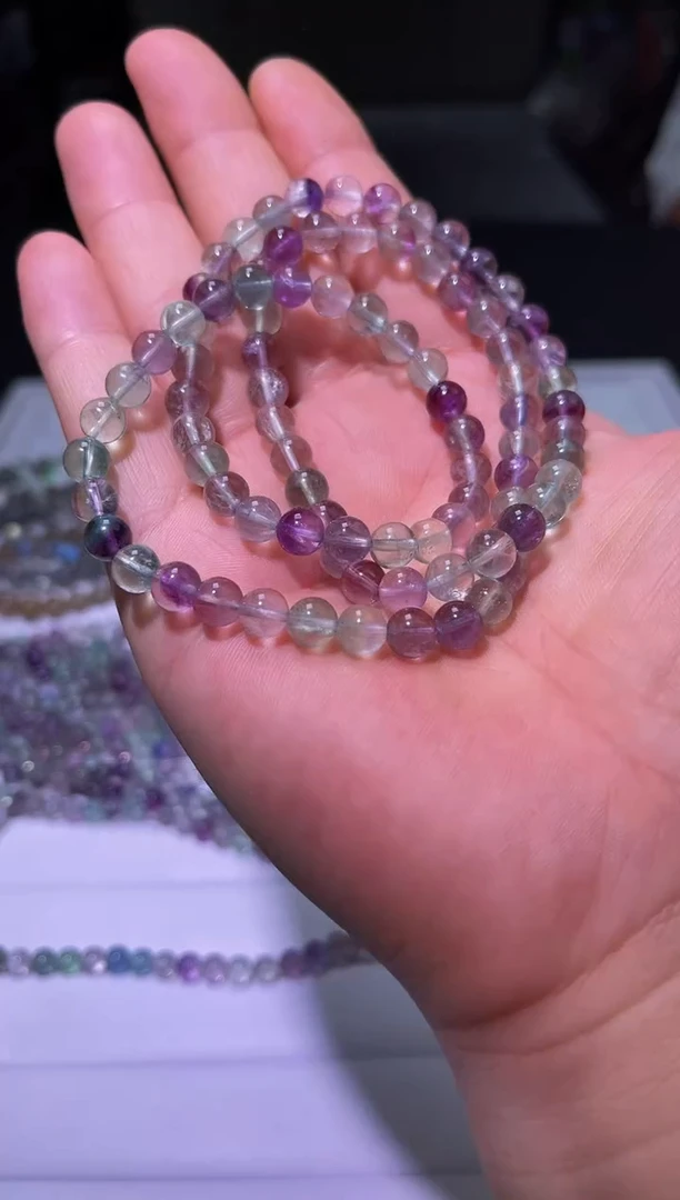 未镶嵌手串萤石J008-萤石多圈-多样性发其一