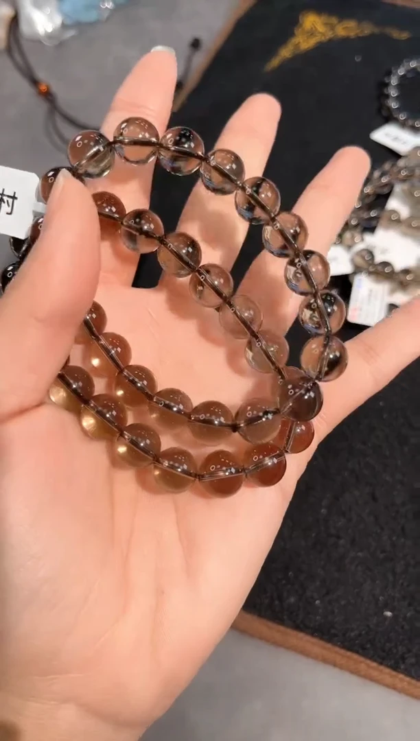 【闪购商品】水晶手链未镶嵌3号茶水晶单圈10mm