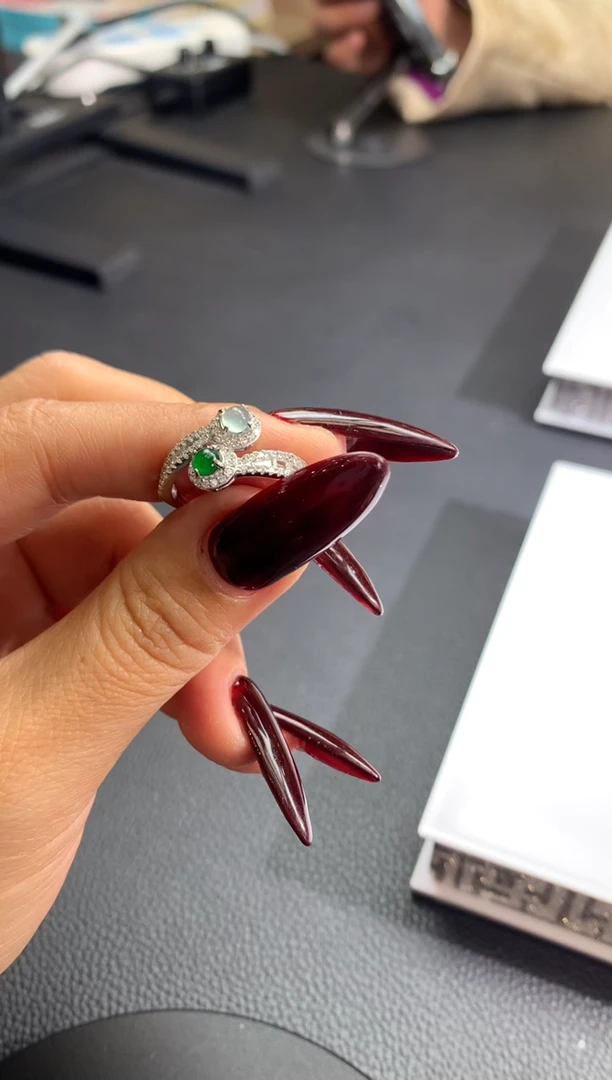 【闪购商品】翡翠戒指银S925镶嵌翡翠