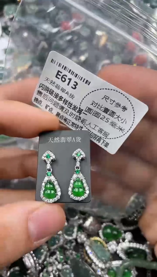 颈饰未镶嵌翡翠E613耳钉
