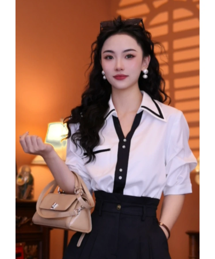 西西【斯宾塞故事】港味复古时尚气质短袖上衣01884