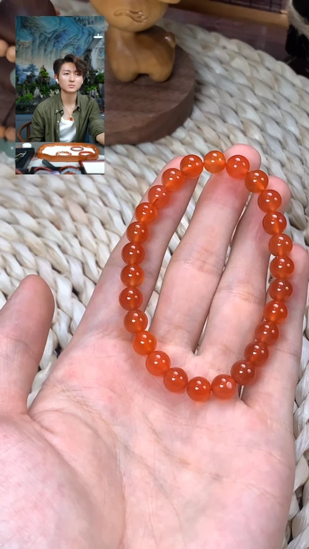 未镶嵌手串南红玛瑙冰红手串卡7mm