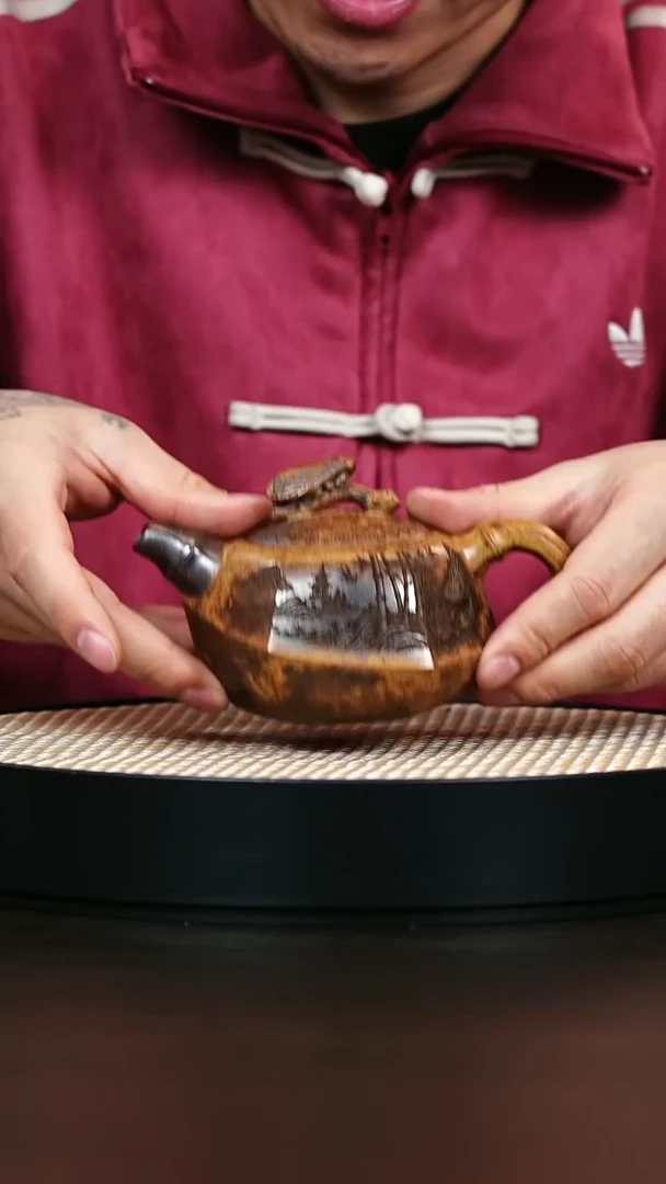 茶壶紫砂柴烧 知足常乐260cc