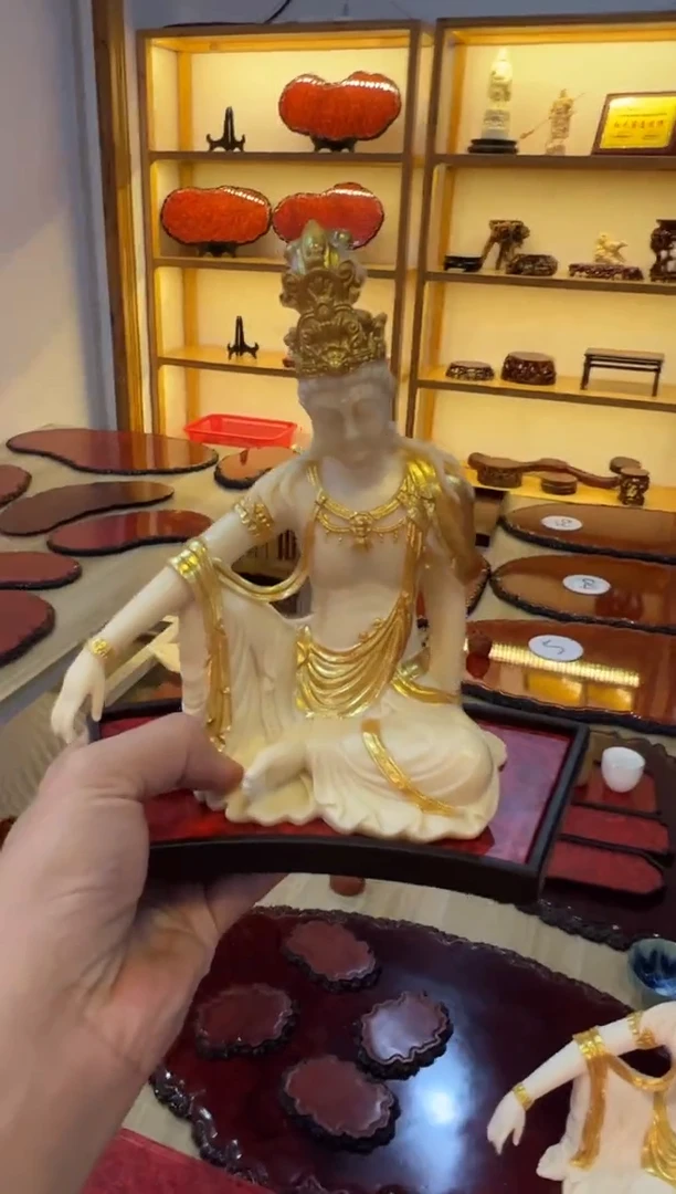 东非黑黄檀（紫光檀）中号观自在观音+旗开得胜