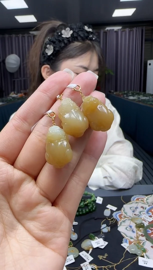和田玉18K金镶嵌挂件多样性发货拍一发一
