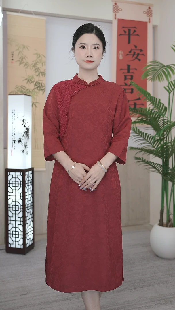 【如愿】改良旗袍喜婆婆喜妈妈送考也可旗袍裙子女款爆款2025新款