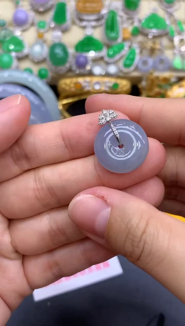 颈饰18K金镶嵌翡翠193-中国好珍宝