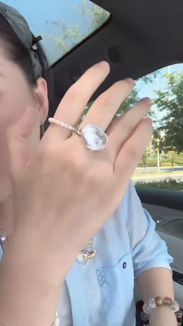 合金戒指淡水珍珠花瓣巴洛克戒指