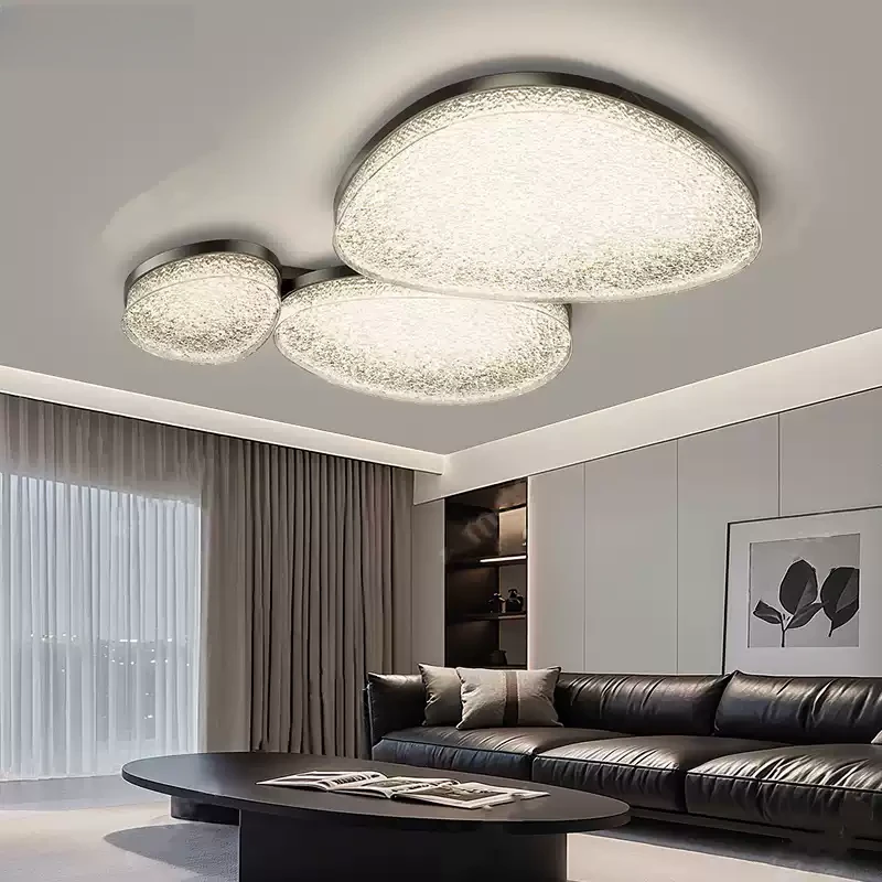 2025新款客厅灯现代简约轻奢鹅卵石吸顶灯客厅大灯中山灯具灯饰
