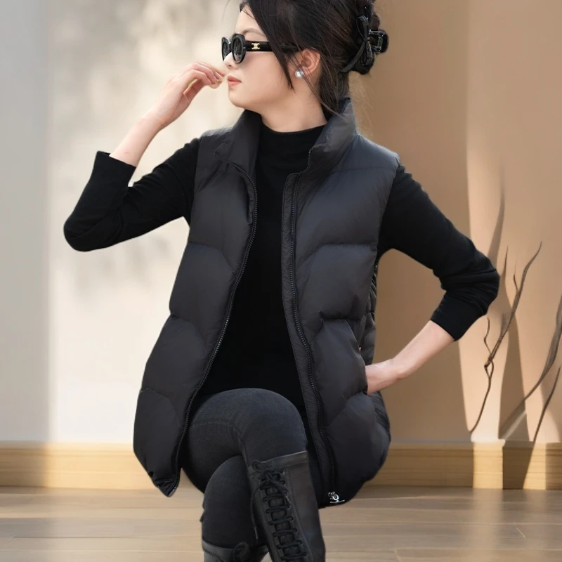 马甲女款2025新款网红时尚休闲百搭女士外穿马夹韩版立领羽绒外套
