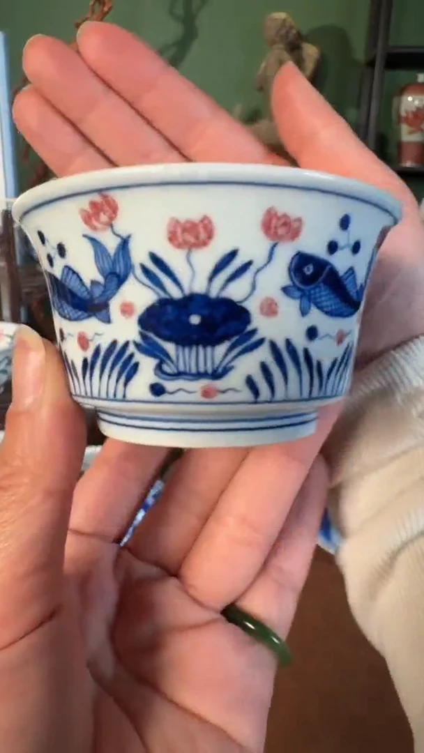 杯子陶景德镇手工手绘柴窑茶具U183