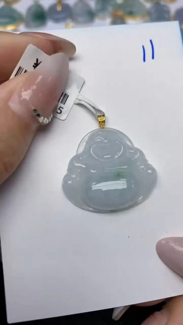 【闪购商品】翡翠颈饰18K金镶嵌天然翡翠A货