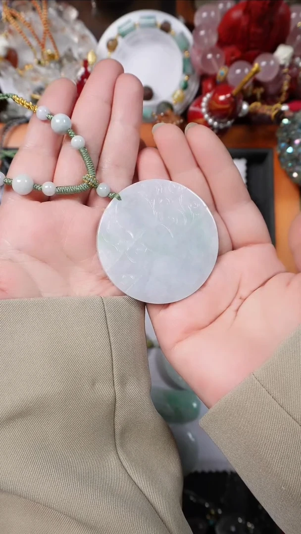 吊坠(赠链)未镶嵌翡翠如意祥云无事牌