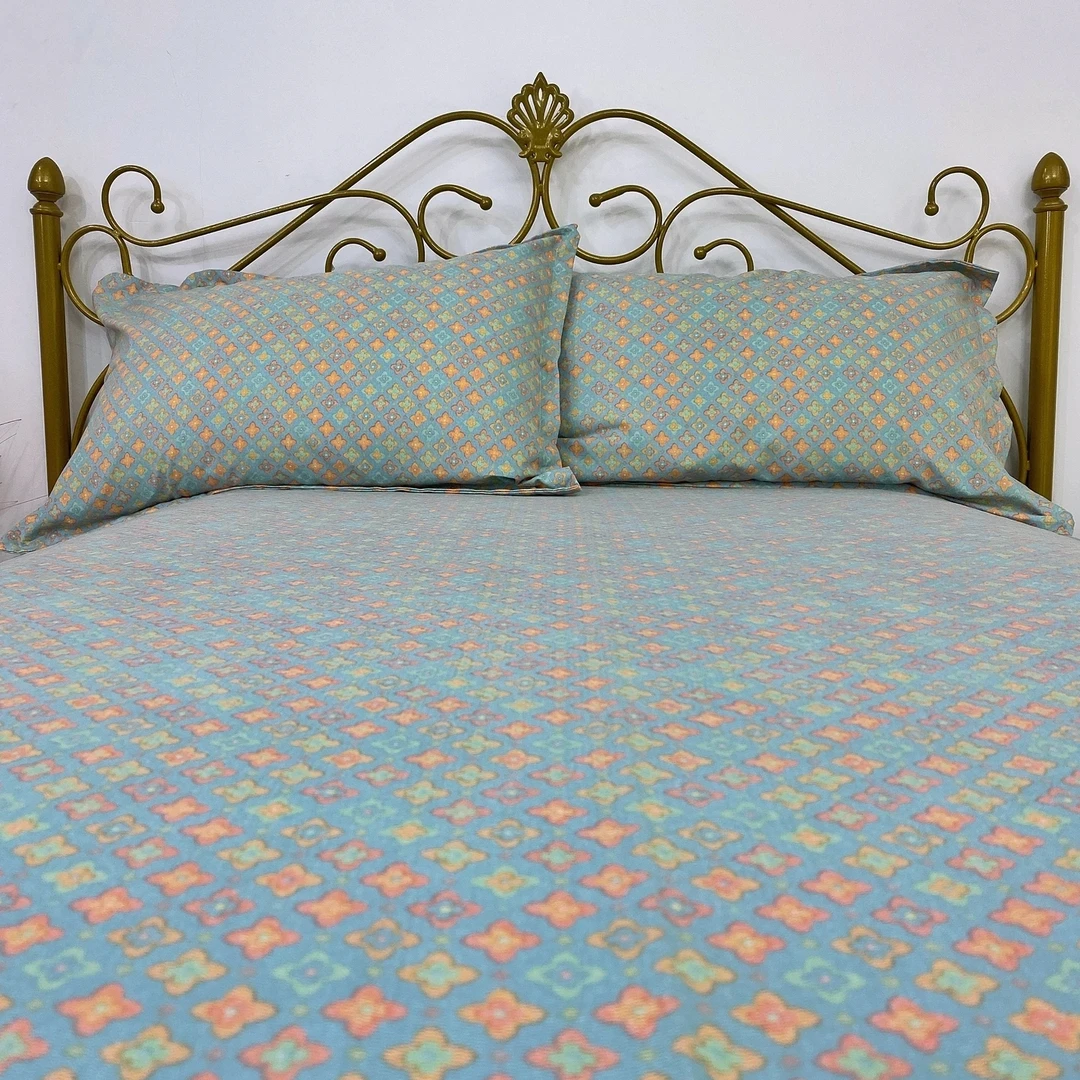 蓝碎被套春季单件新款高端加厚印花被罩斜纹双面不跑床碎花单双人