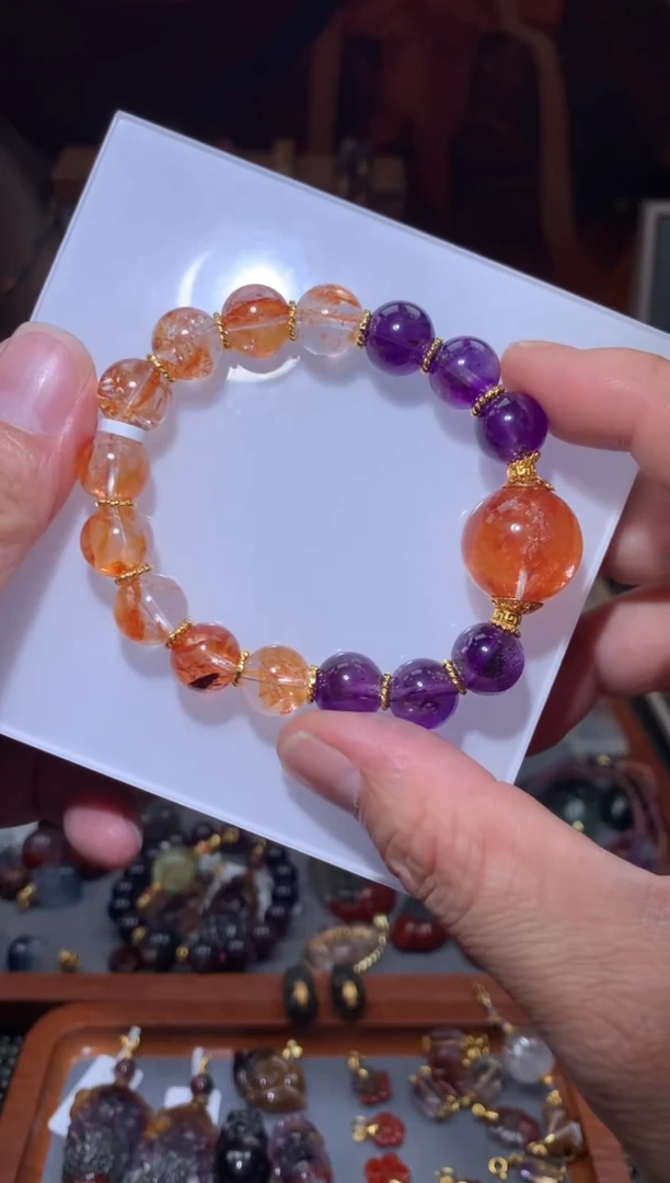 未镶嵌珠宝半成品水晶闪灵胶花手串