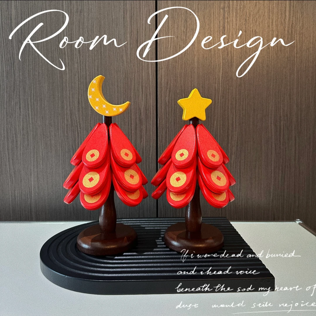 【专利】实木隔热垫新年元宝一棵树餐桌防烫耐热创意冰箱贴杯垫摆件