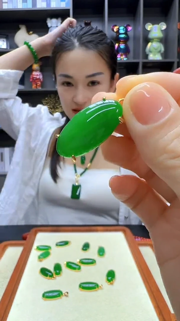 翡翠14K金镶嵌颈饰丹丹diy劲饰