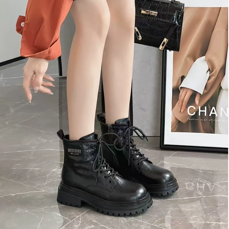 GD59A 冬季新款时尚休闲百搭厚底增高马丁靴加绒