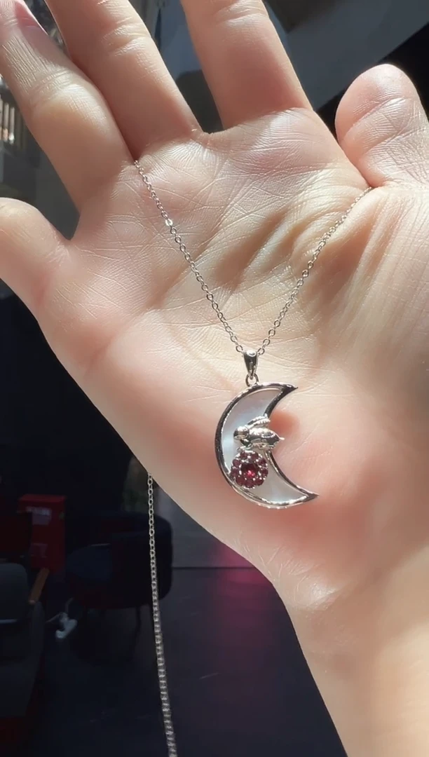 【闪购商品】石榴石吊坠(赠链)银S925镶嵌4】