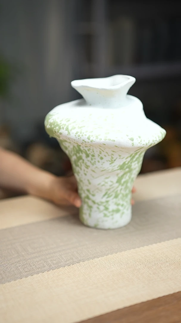 花器陶瓷花瓶绿云漫影06