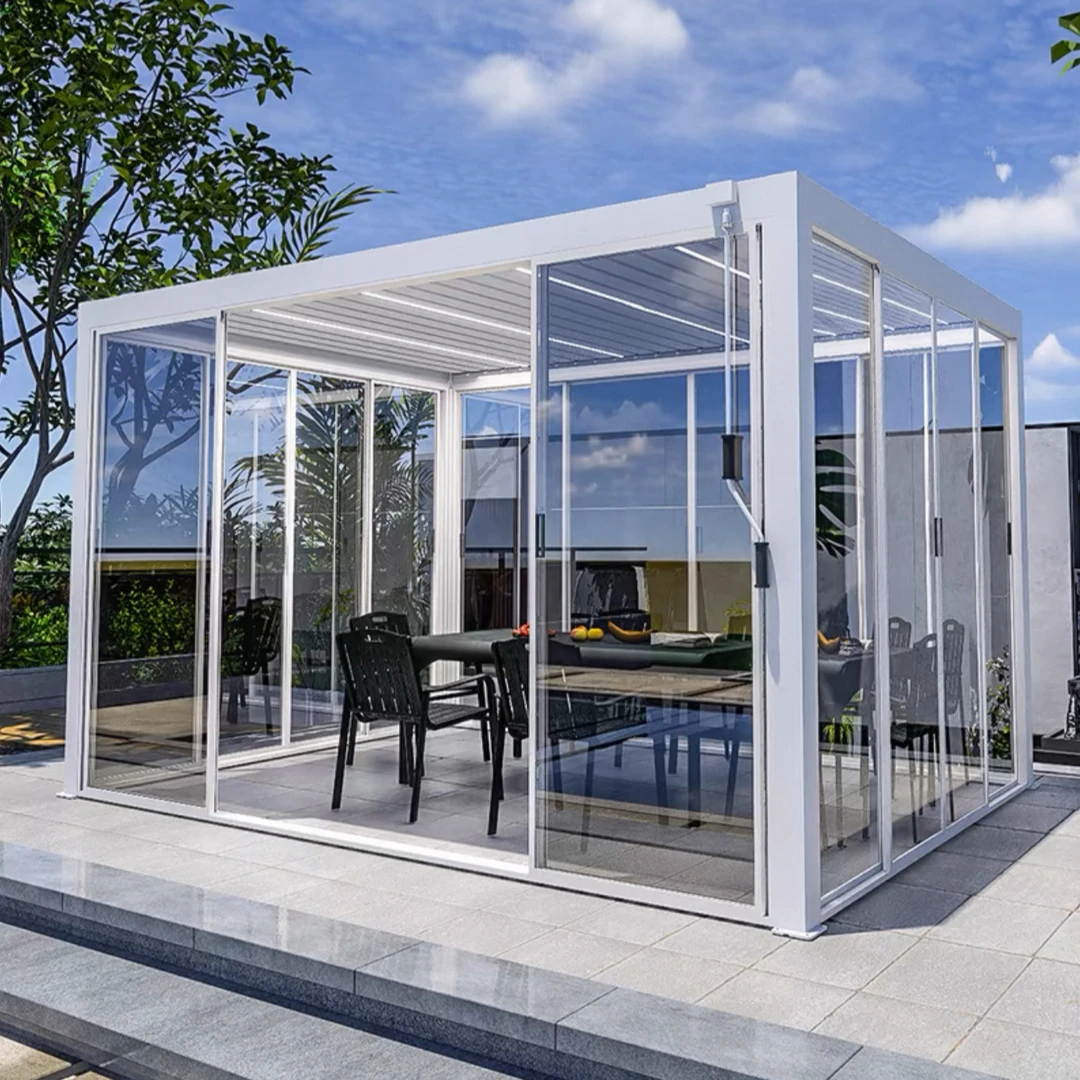 框架结构翻转风景现代铝合金凉亭艺术现代中式极窄拆装简约现代