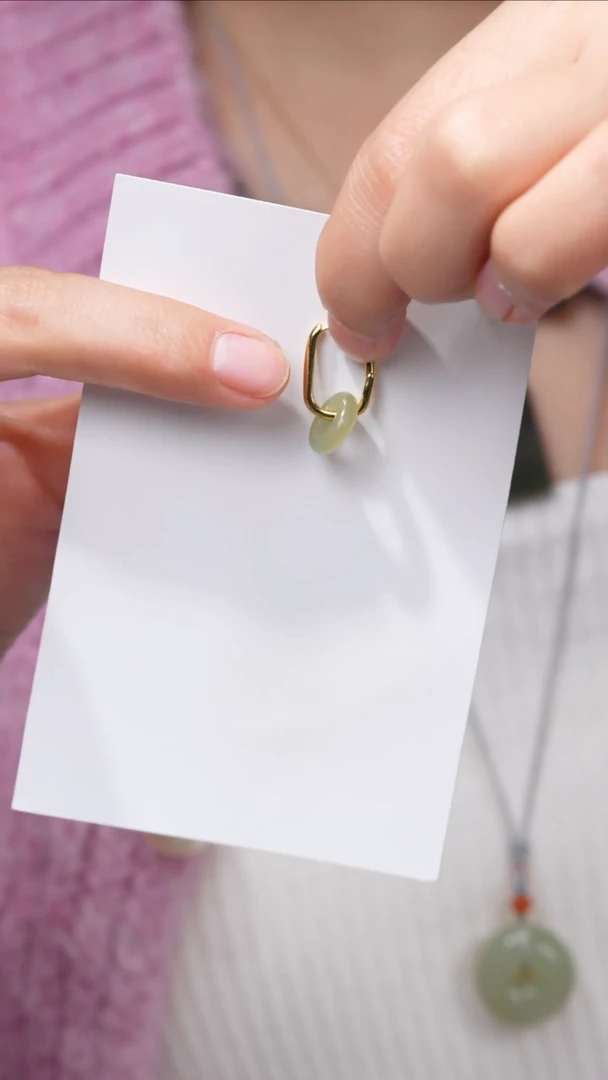 【闪购商品】和田玉耳饰银S925镀金镶嵌平安扣耳坠发一对