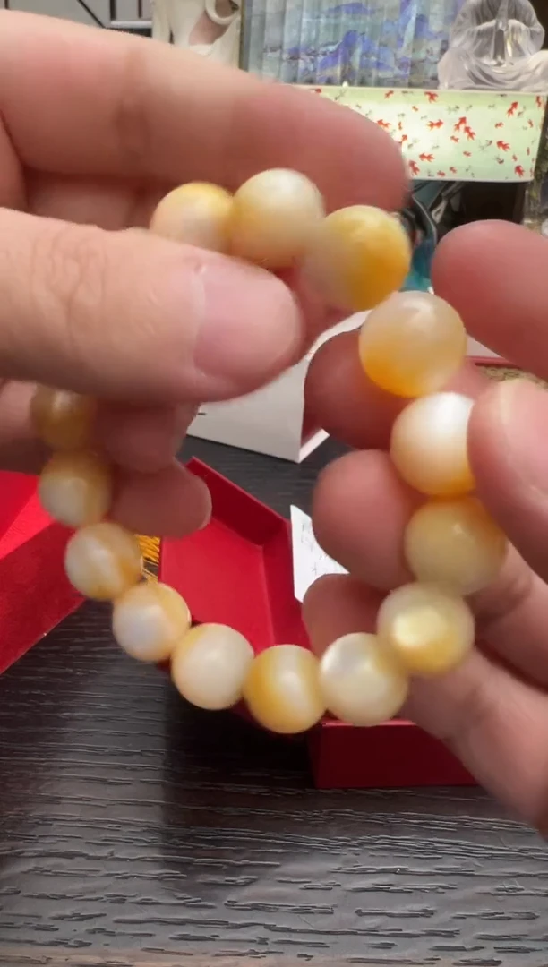 深海珍珠贝1.2手串黄