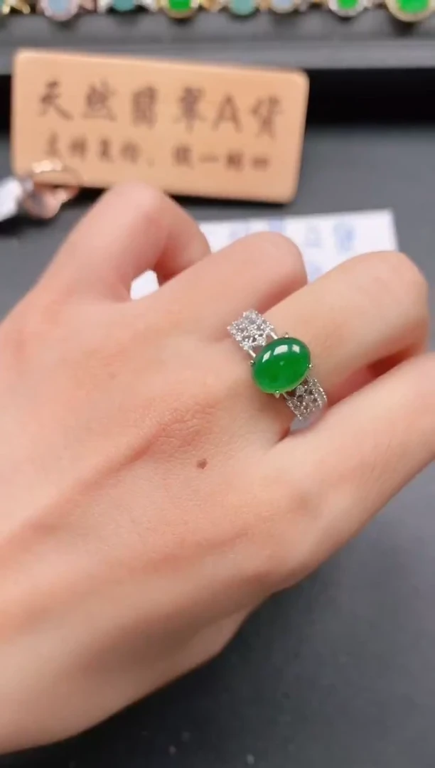 银S925镶嵌戒指翡翠11111