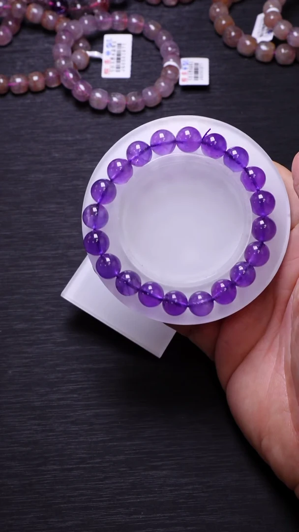 【闪购商品】水晶Q040乌拉圭紫水晶单圈9mm未镶嵌多样性发其一