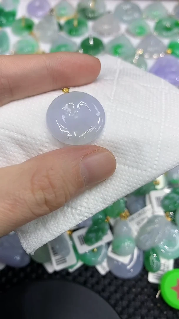 颈饰18K金镶嵌翡翠 a货支持复检百元以上9元证书费自理