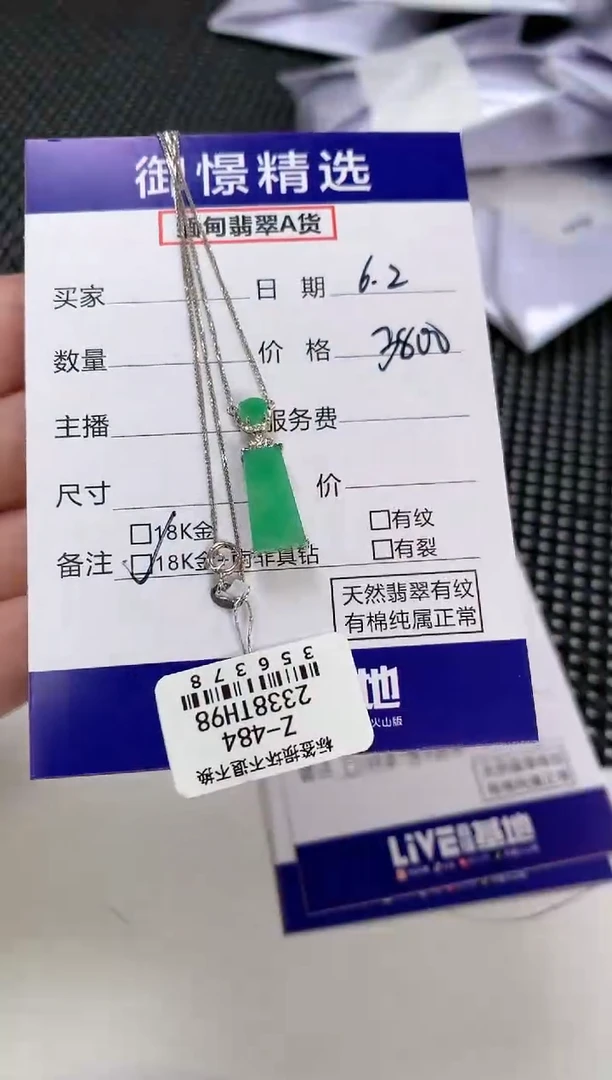 翡翠18K金镶嵌颈饰28