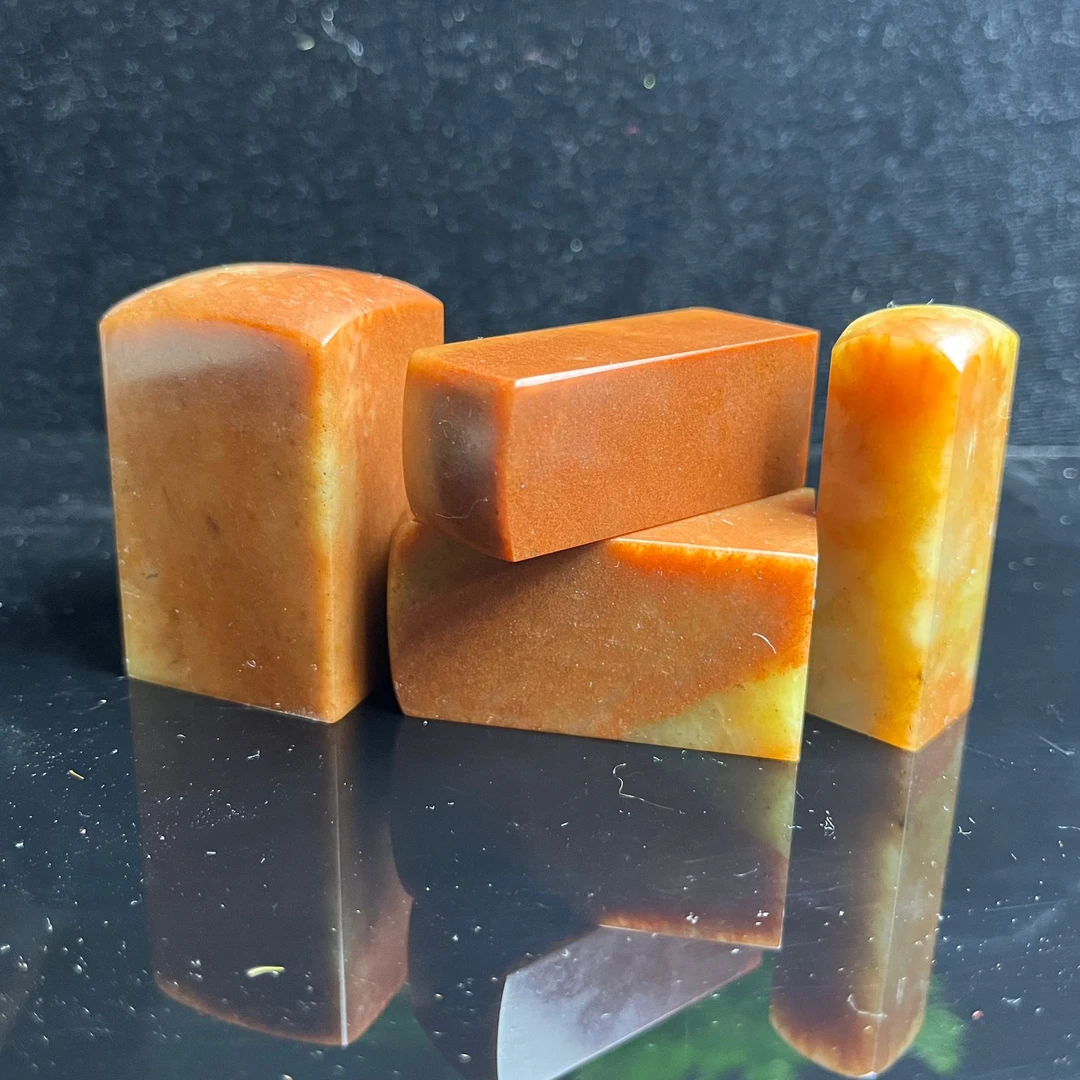 石语篆刻印章 精品寿山石素章精抛彩虹顶1.5/2/2.5/3CM纯手工定制