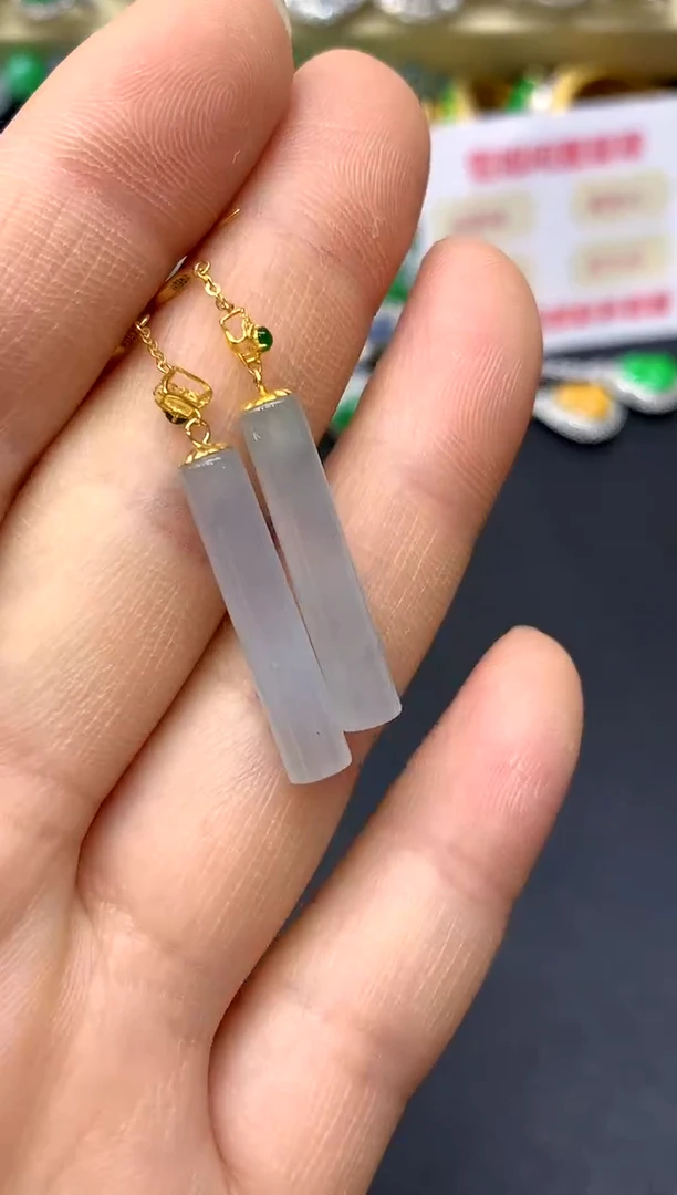 18K金镶嵌翡翠耳饰60-中国好珍宝