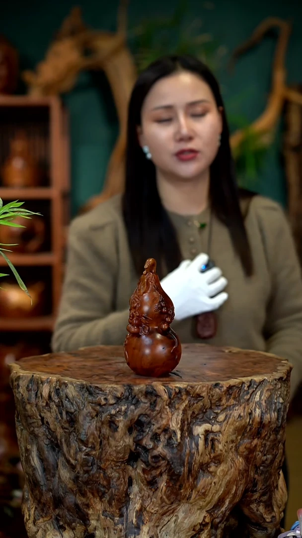 木雷击枣木葫芦摆件