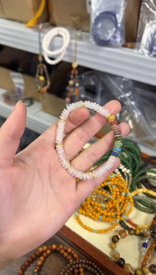 【闪购商品】水晶手链未镶嵌白幽灵水晶多宝蝶珠款[1426]