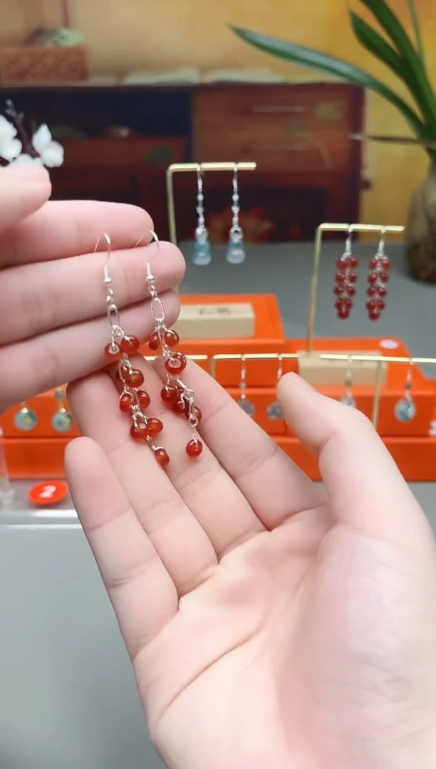 未镶嵌耳钉玛瑙/玉髓323